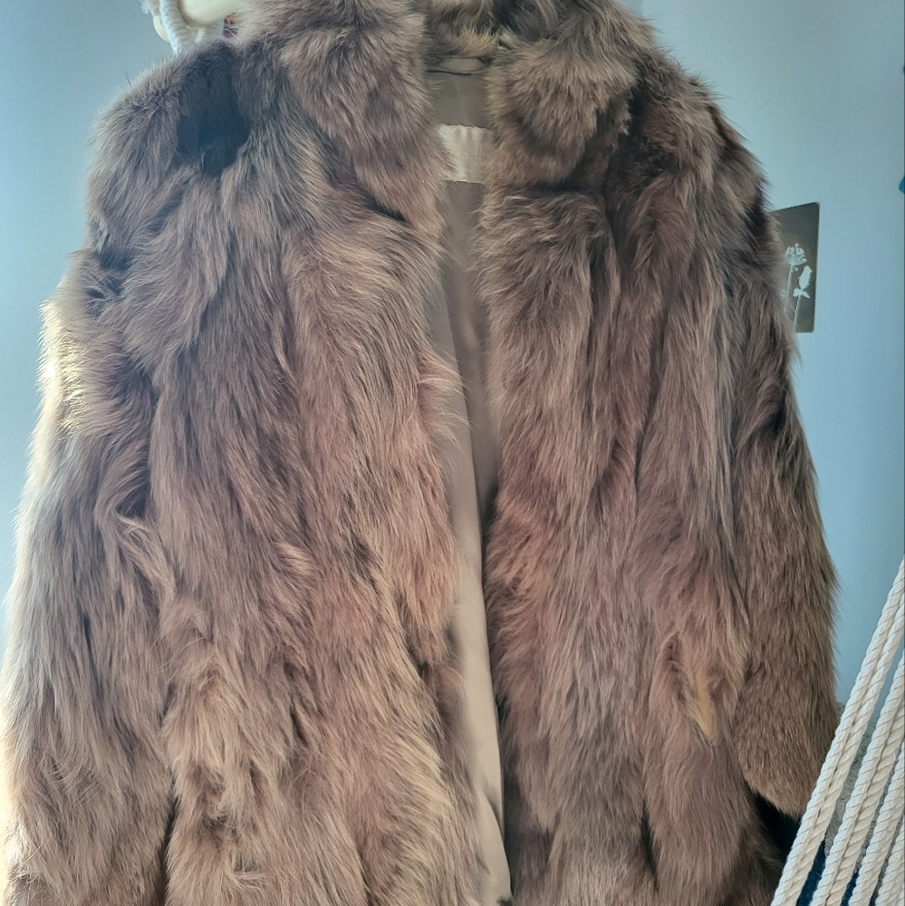 Vintage 1960's mink fur coat, waist length, Sable brown